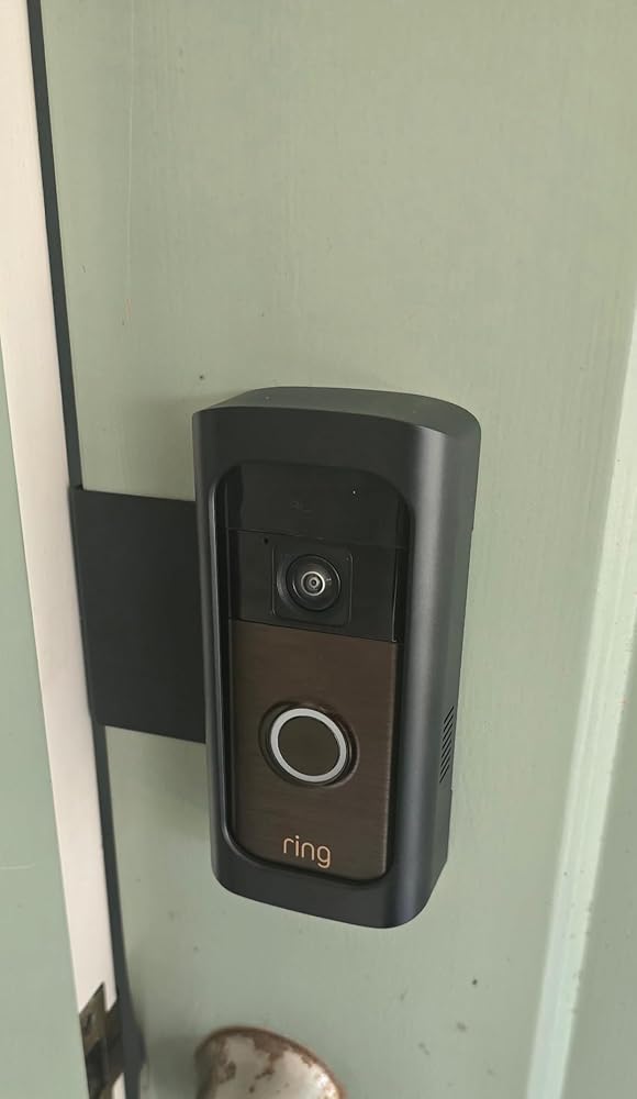 Anti-Theft Ring Video Doorbell Mount, No Drilling Ring Door Mount Compatible with Ring Video Doorbell (2024)/Battery Doorbell Plus/Pro/(2020 Release) for Houses, Not Block Doorbell Sensor(Black)