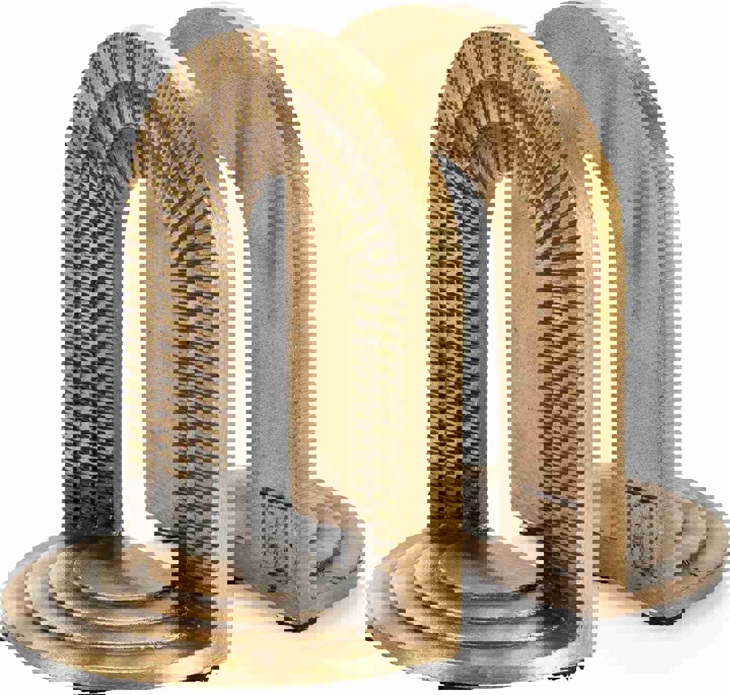 CRAFTSMAN ROAD Brick Arch Bookends Set, Antique Brass Book Ends, 2 Decorative Bookends for Shelves or Bookcase, Cast Iron Bookends, Stylish Brass Bookends, Non-Skid Anti-Slip Heavy Duty Bookends