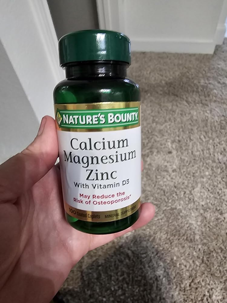 Nature's Bounty Calcium Magnesium &amp; Zinc Caplets, Immune &amp; Supporting Bone Health, 100 Count