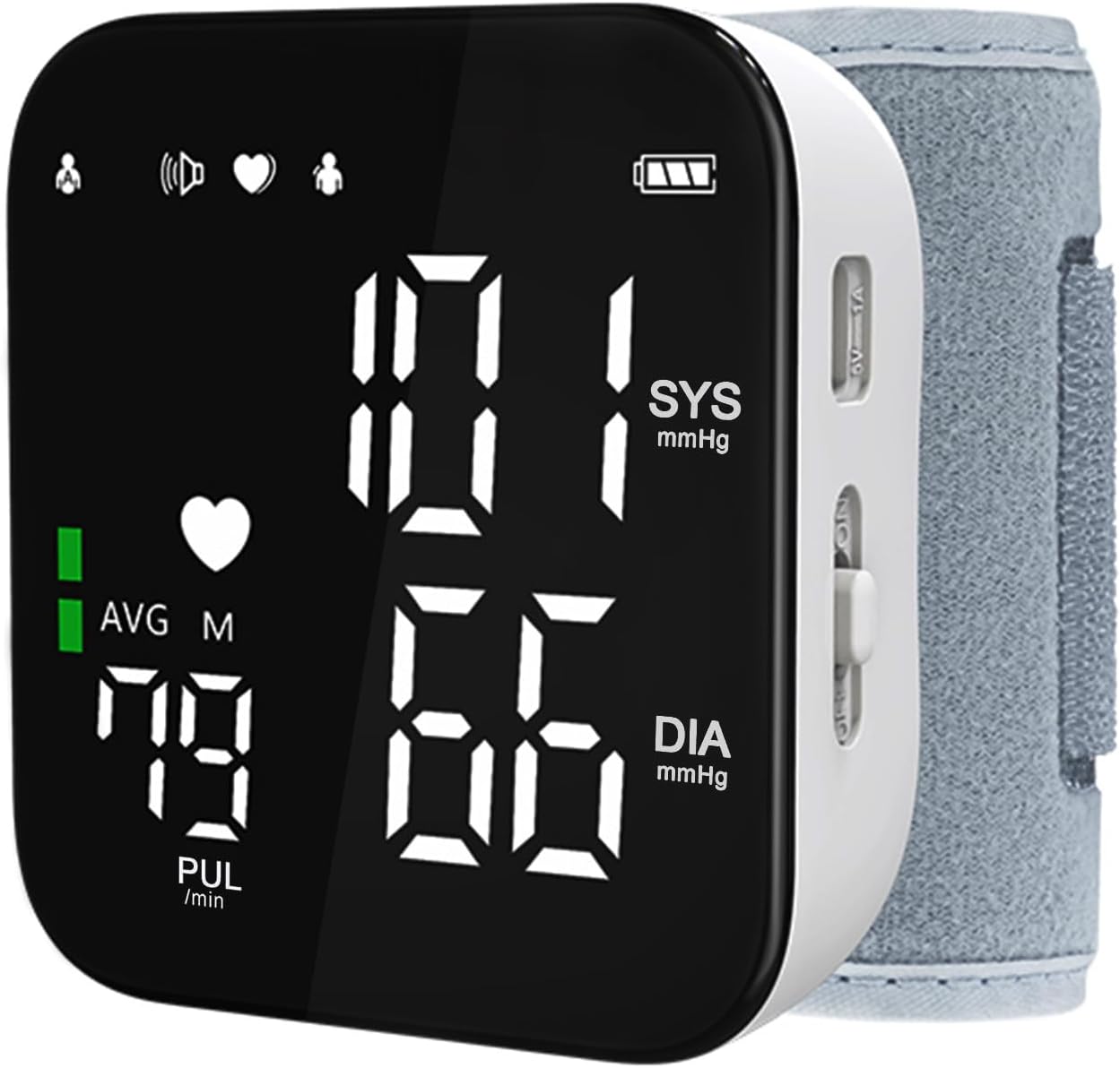 Wrist Blood Pressure Monitor Rechargeable Digital Automatic Blood Pressure Cuff for Home Use Portable Talking Bp Monitor Full Screen Led Display Adjustable Bp Cuffs with Carrying Case