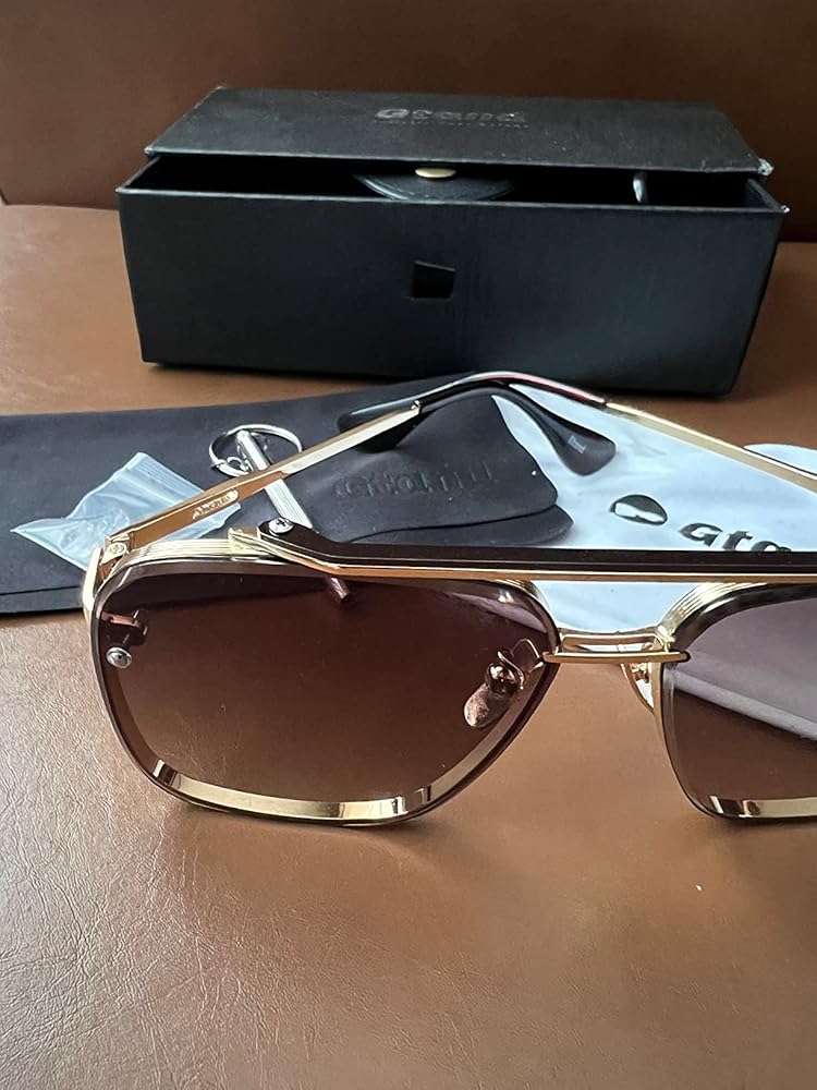 Gtand Fashion Trendy Square Aviator Gradient Sunglasses For Women Men Vintage Metal Sun Glasses