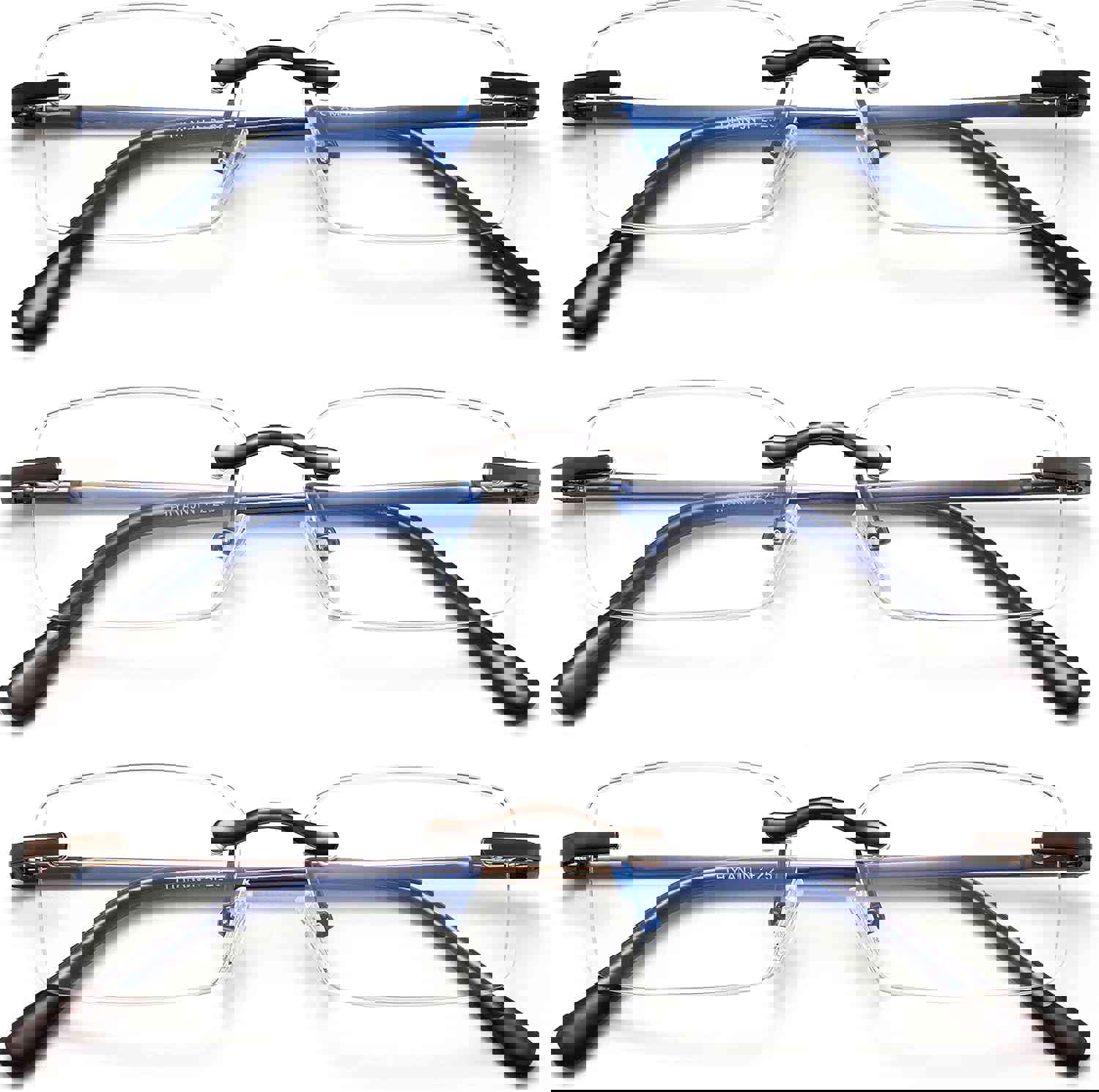 HIYANJN Frameless Reading Glasses Blue Light Blocking Rimless Computer Reader For men Lightweight Eyeglasses(3-Pack,3.00