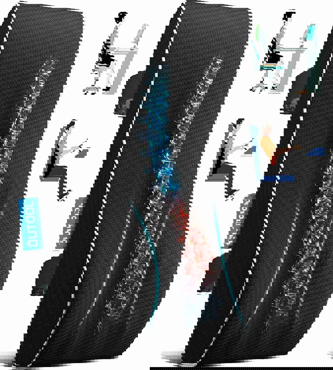 QUTOOL Lumbar Support Pillow for Office Chair Back Support Pillow for Car, Computer, Gaming Chair Memory Foam Back Cushion for Back Pain Relief Improve Posture, Mesh Cover Double Adjustable Straps