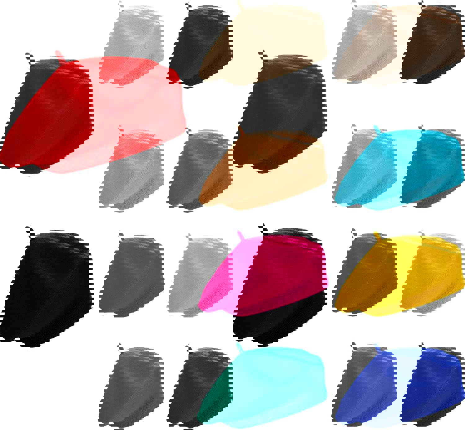 SATINIOR 10 Piece Artificial Wool Beret for Woman, Artist Hat, French Style Polyester Beret Hat Set