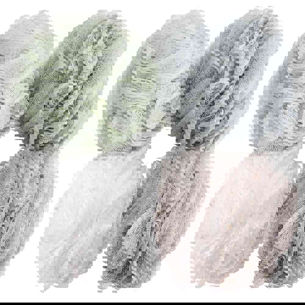 BTYMS Bath Sponge Shower Loofahs 60g Mesh Pouf Bath Scrunchies Body Wash Puff Shower Puff - Pack of 4