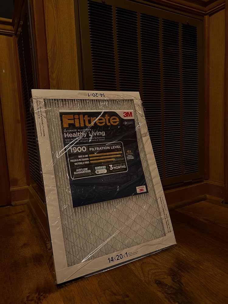 Filtrete 24x24x1 AC Furnace Air Filter, MERV 13, MPR 1900, Premium Allergen, Bacteria &amp;amp; Virus Filter, 3-Month Pleated 1-Inch Electrostatic Air Cleaning Filter, 2-Pack (Actual Size 23.81x23.81x0.78 in)