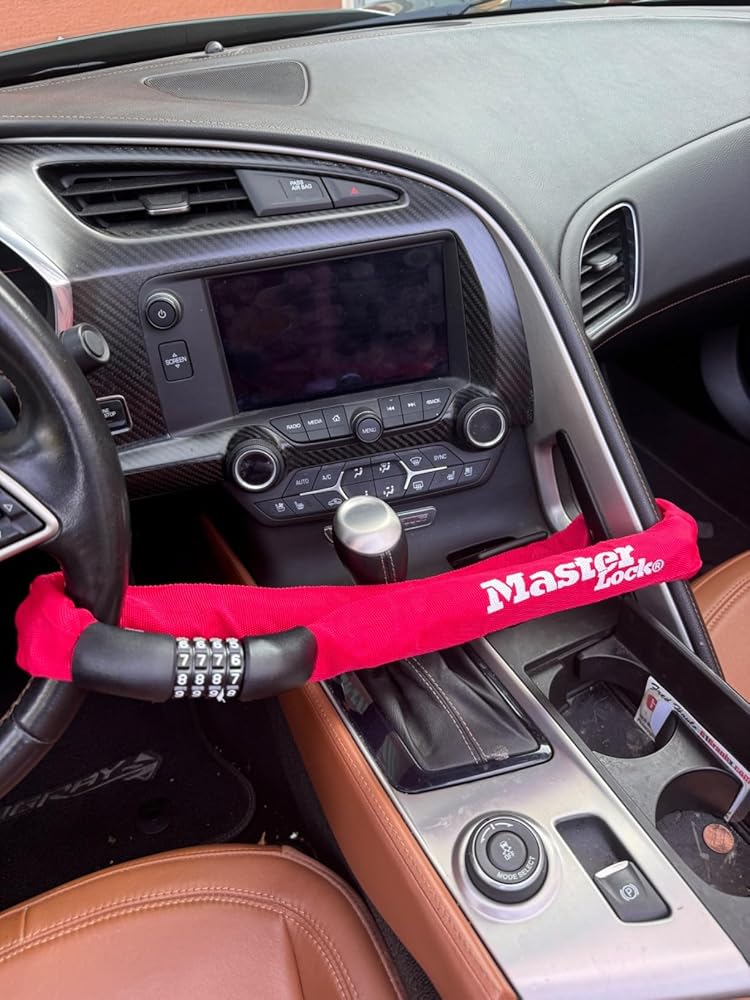 OPL5 Car Steering Lock Anti-Theft Device,Multiple Password High-Security, Adjustable Heavy-Duty Protective Retractable Universal Steering Lock for Cars, SUVs, Trucks