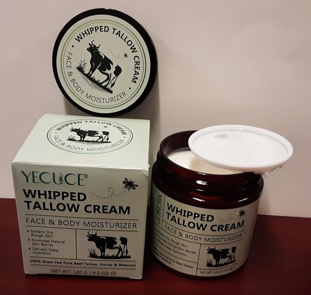 4.2oz Grass Fed Beef Tallow for Women and Girls, Organic Grass Fed and Finished Tallow For Skin - Face &amp; Body(Unscented)
