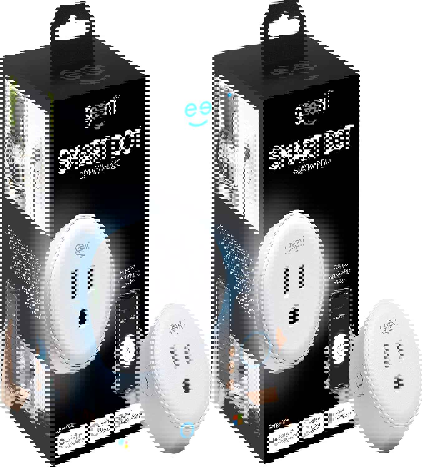 Geeni DOT Smart Wi-Fi Outlet Plug, White, (1 Pack) – No Hub Required – Works with Amazon Alexa and Google Assistant, Requires 2.4 GHz Wi-Fi