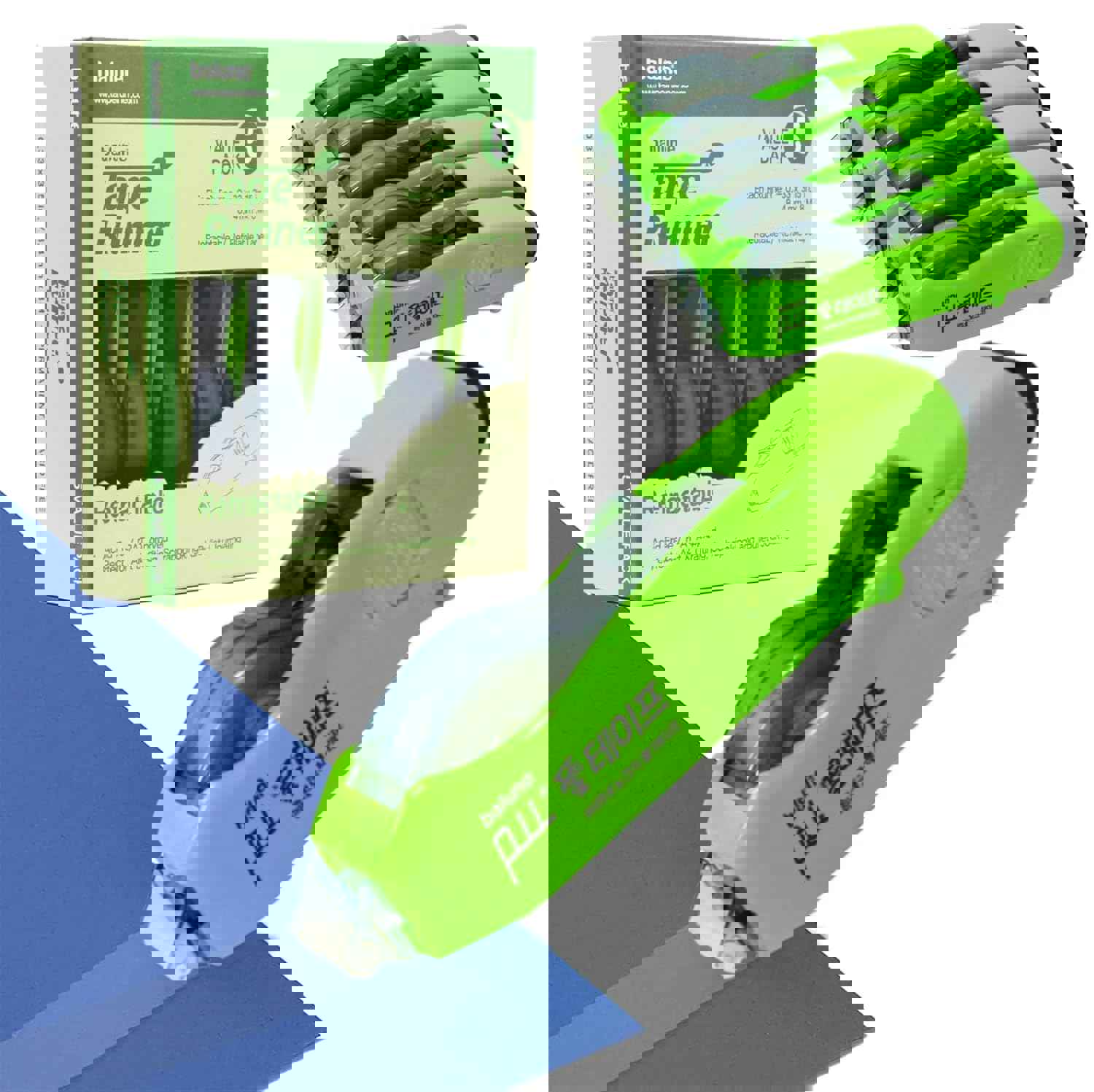 Tape Runner - Double Sided Adhesive with Dispenser Roller Included - Acid Free, Sticky, Transparent - Ideal for Scrapbooking, Crafts &amp; More - Retractable (315 inches per Cartridge), 5 Cartridges