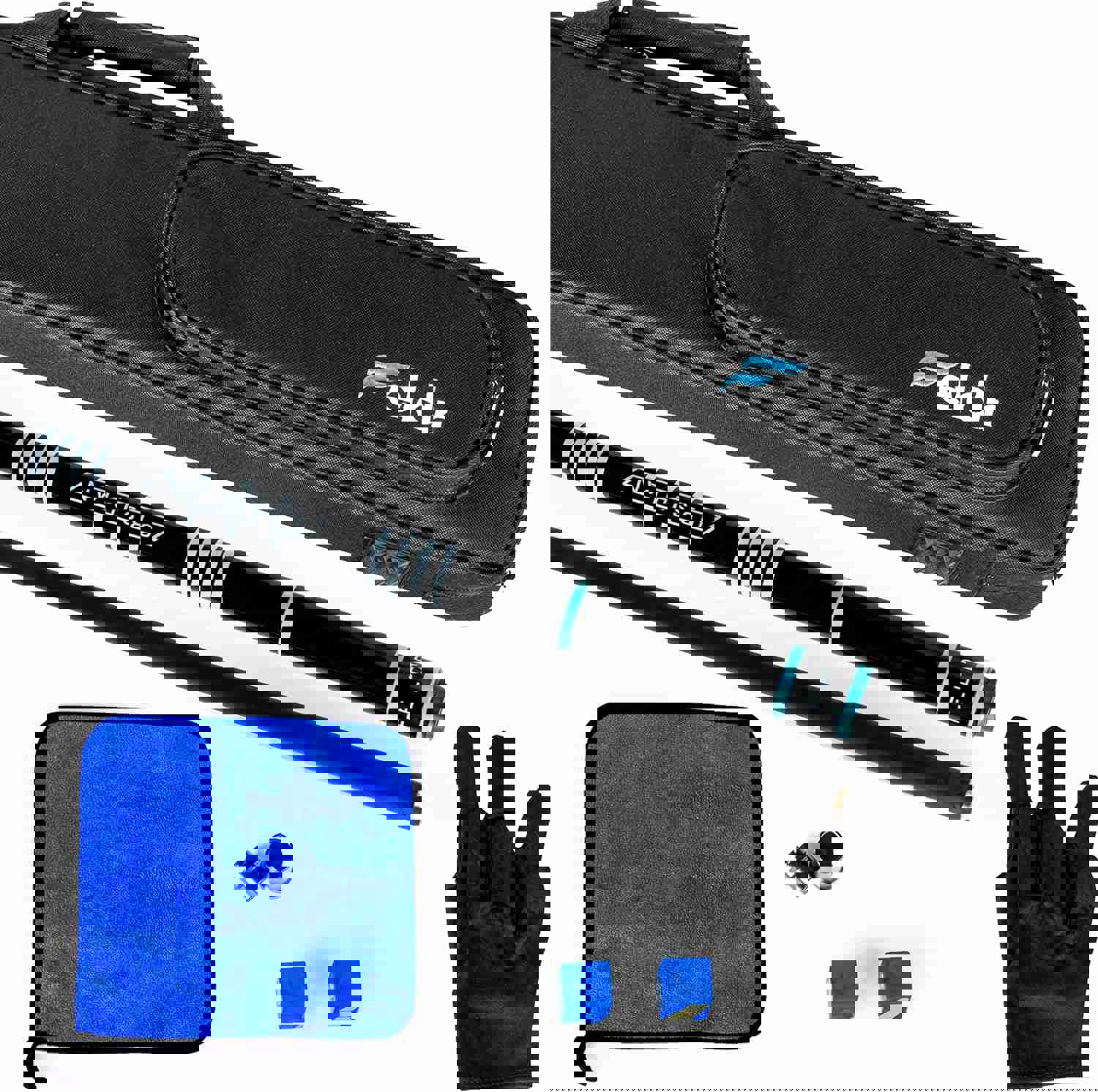 Feldr Obsidian Carbon Fiber Pool Cue Bundle | Precision Billiards Cue Stick with Microfiber Cloth, Gloves, and Cue Chalk for Adults, Professionals &amp;amp; Enthusiasts | Pool Cue with Case &amp;amp; Billiard Cue Tip