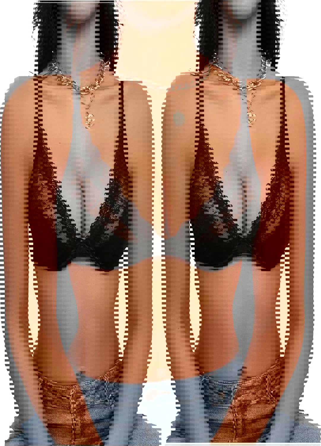 SOLY HUX Women's Sexy Lace Bras Underwire Everyday Bra Comfort Push Up Bralettes