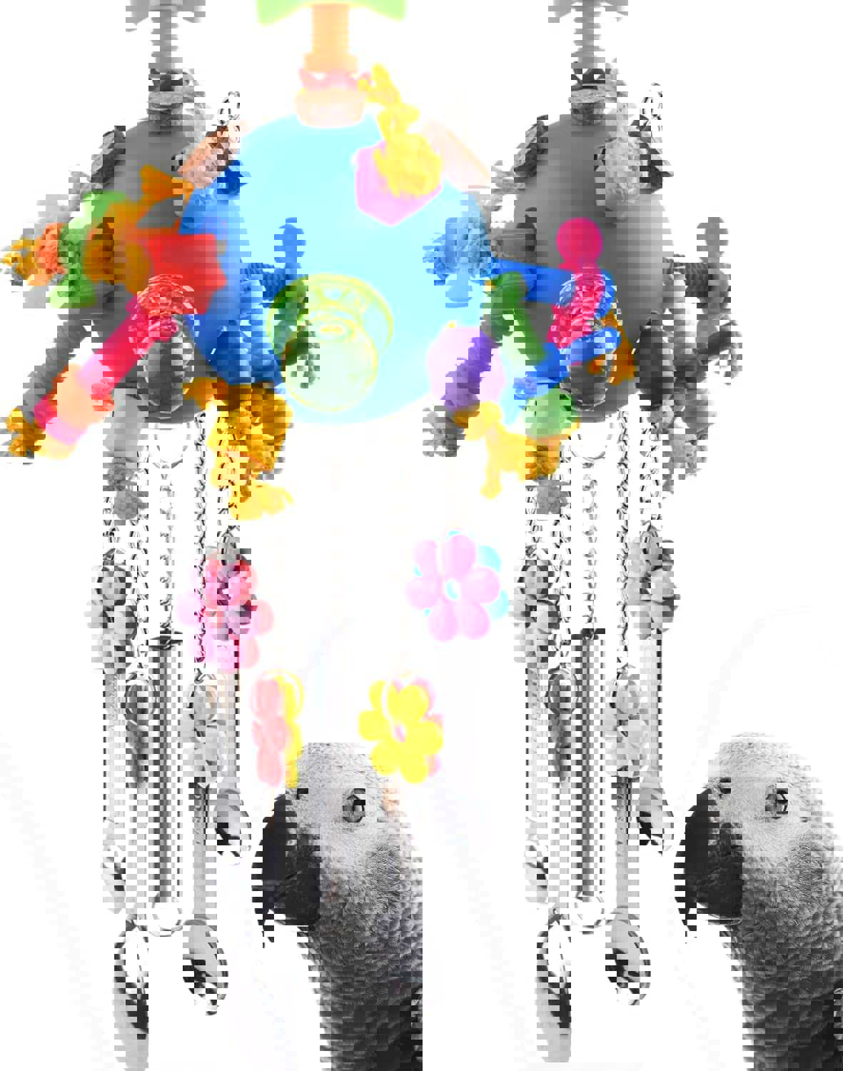 KATUMO Bird Toys, Parrot Pull Spoons Colorful Acrylic Stick Toys Bird Chew Toys for Amazon Parrot, African Grey, Conure, Caique, Quaker, Small Cockatoo, Mini Macaw, Eclectus and Similar Birds