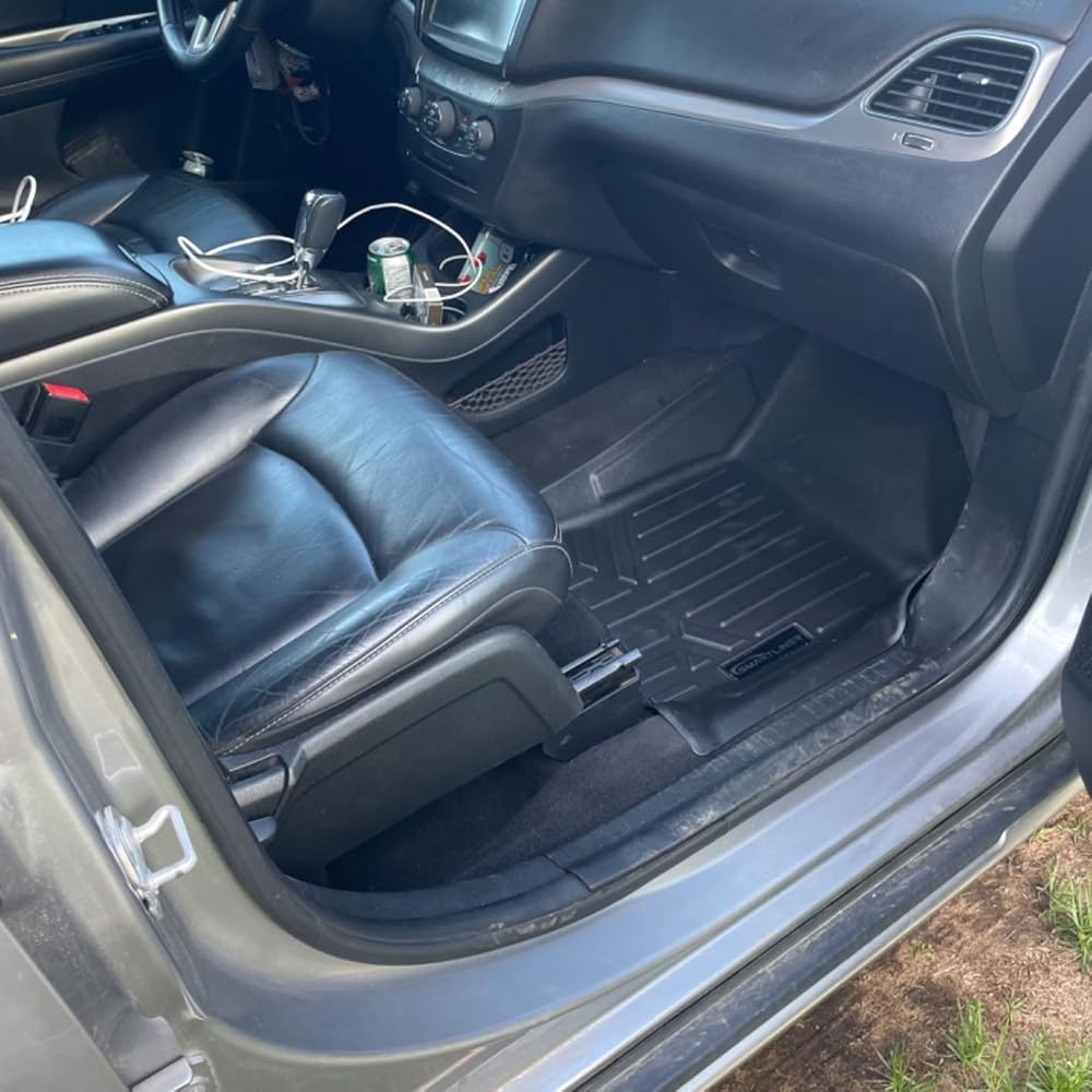 MAXLINER Custom Fit Floor Mats 3 Row Liner Set Black Compatible with 2012-2020 Dodge Journey with 1st Row Dual Floor Hooks