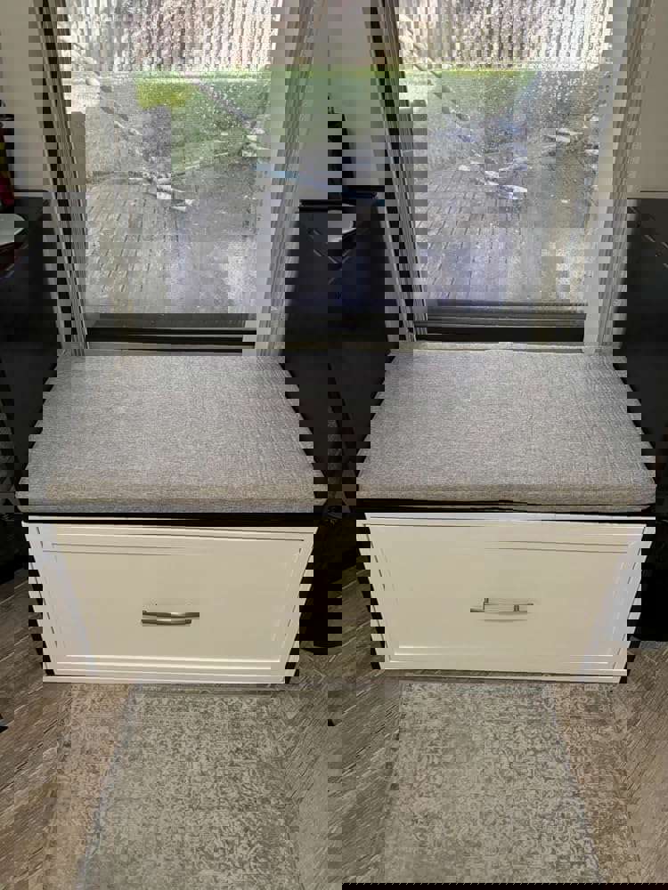 Bay Window Seat Cushions Indoor Furniture No Slip Washable Kitchen Dining Bench Cushion with Zipper 48x14 Inch, Light Khaki