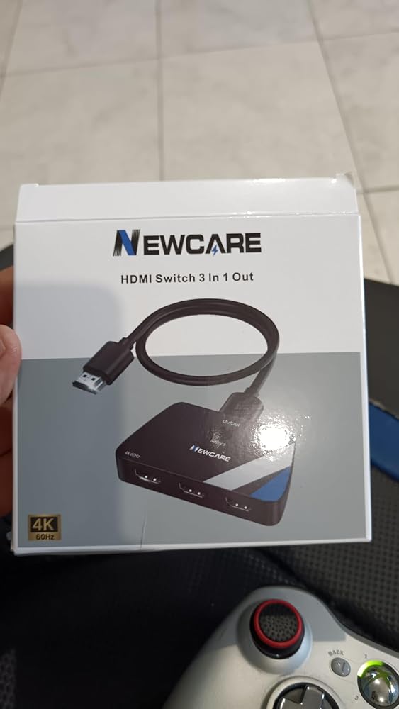 HDMI Switch 3 in 1 Out, NEWCARE 4K@60Hz HDMI Splitter with Remote, 3 Port HDMI Switch Box Support 4K 1440P 1080P HDCP2.2 3D Surround Sound HDR for PS4/5, Xbox, PC, Blu-ray Player, Fire Stick, Roku