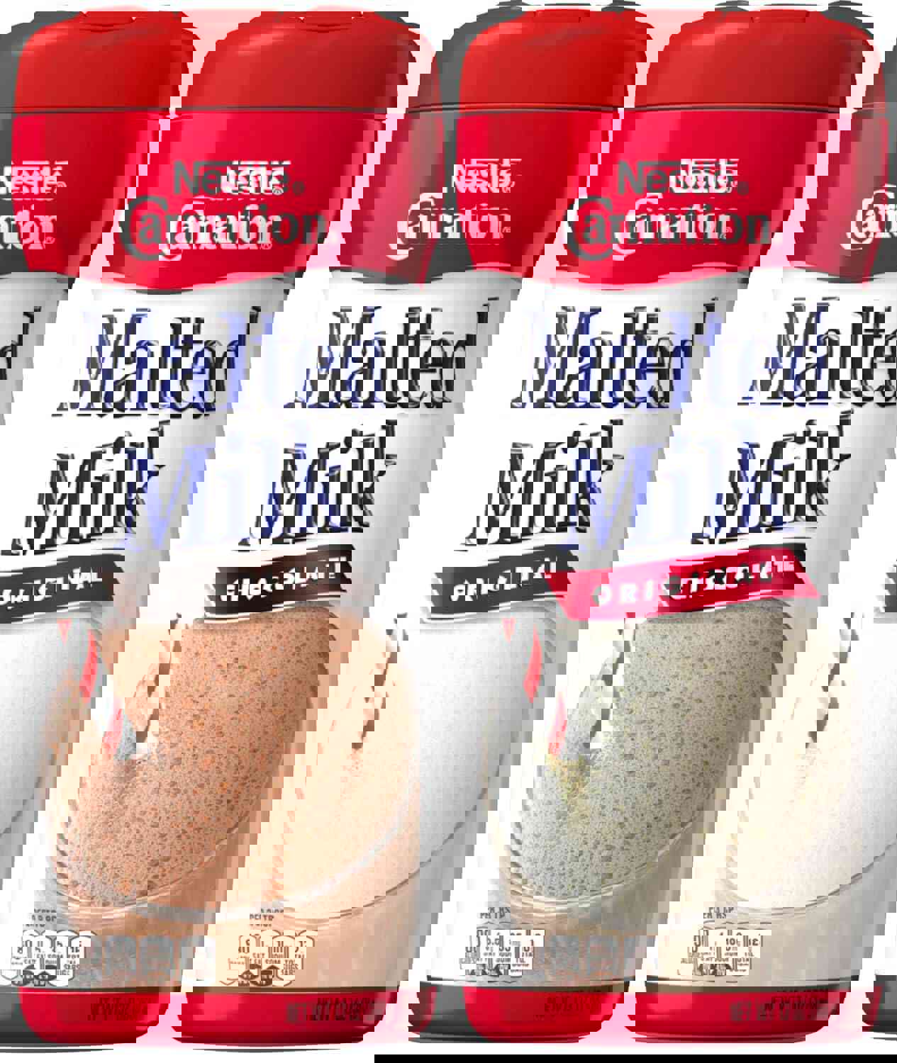 Nestle Carnation Malted Milk Powder, Chocolate and Original Flavor Bundle, 13 Oz Containers (2 Items)