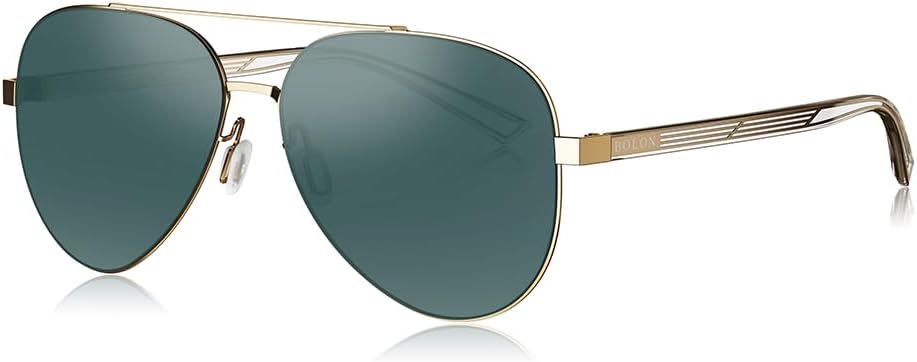 BOLON Classic Aviator Polarized Sunglasses for Men Women, Exclusive Eyewear Brand of EssilorLuxottica