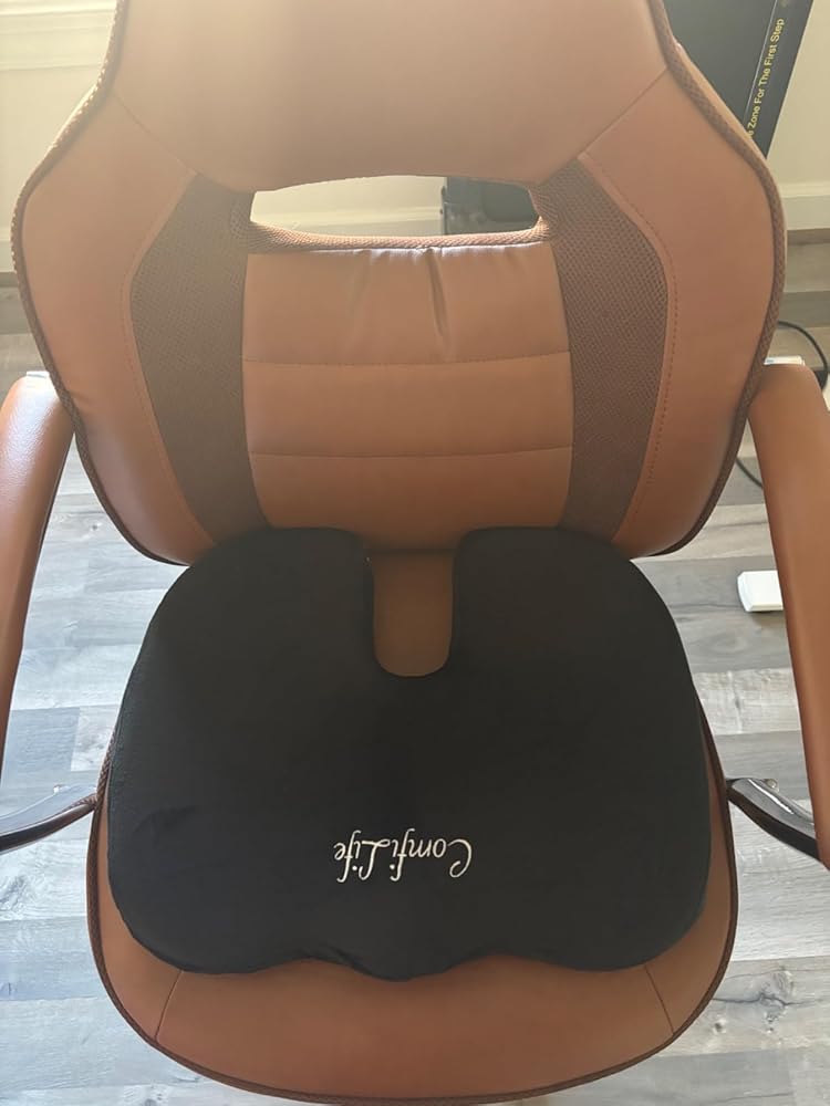 ComfiLife Gel Enhanced Seat Cushion – Office Chair Cushion – Non-Slip Gel &amp;amp; Memory Foam Coccyx Cushion for Tailbone Pain - Desk Chair Car Seat Cushion Driving - Sciatica &amp;amp; Back Pain Relief (Navy)