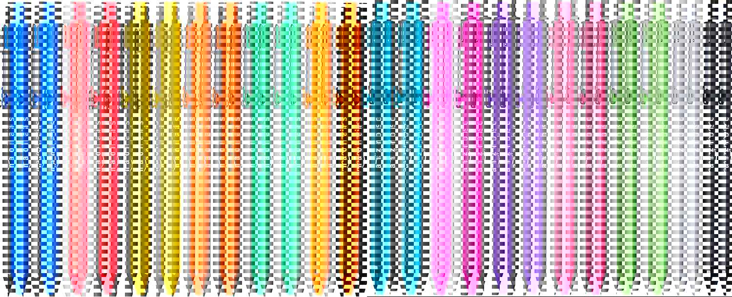 Amazon Basics Multi Colored Ballpoint Pens for Smooth Writing, Assorted Colors, Retractable, 24-Pack