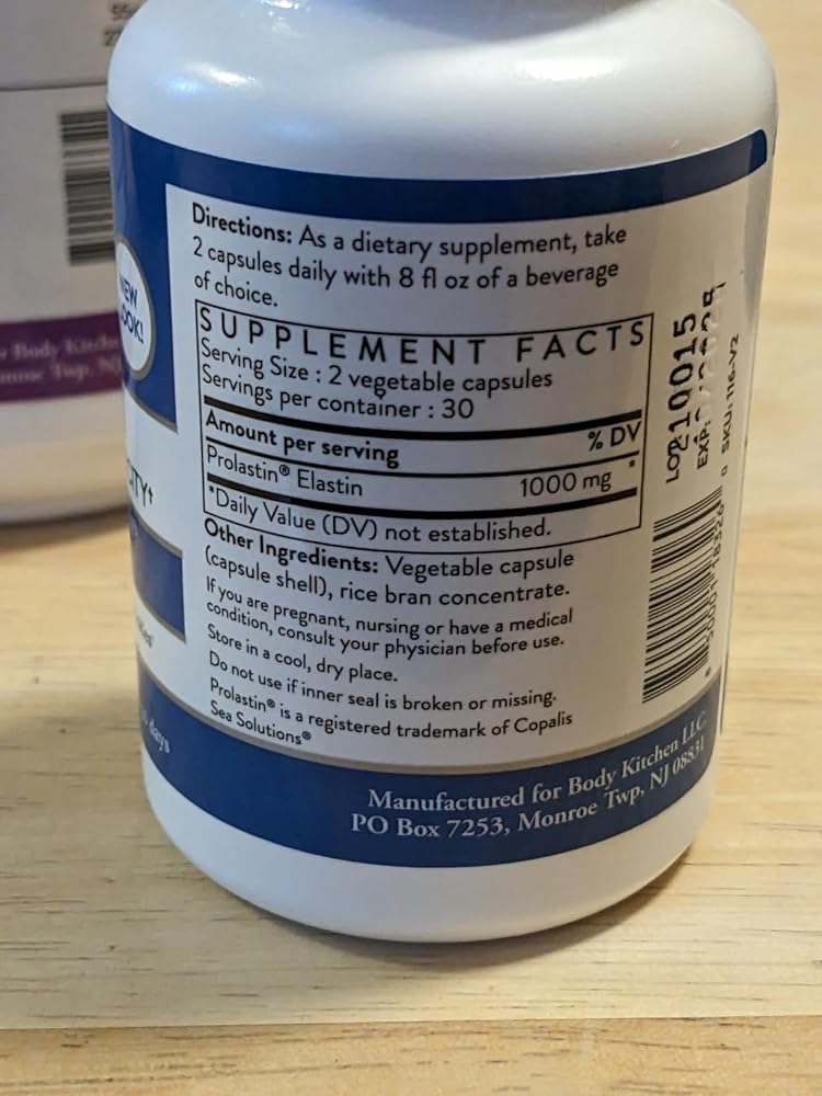 Body Kitchen Youthful Beauty Advanced Collagen Peptides Powder and Resveratrol and Hyaluronic Acid 10oz and Pro-Elastin, Count of 60