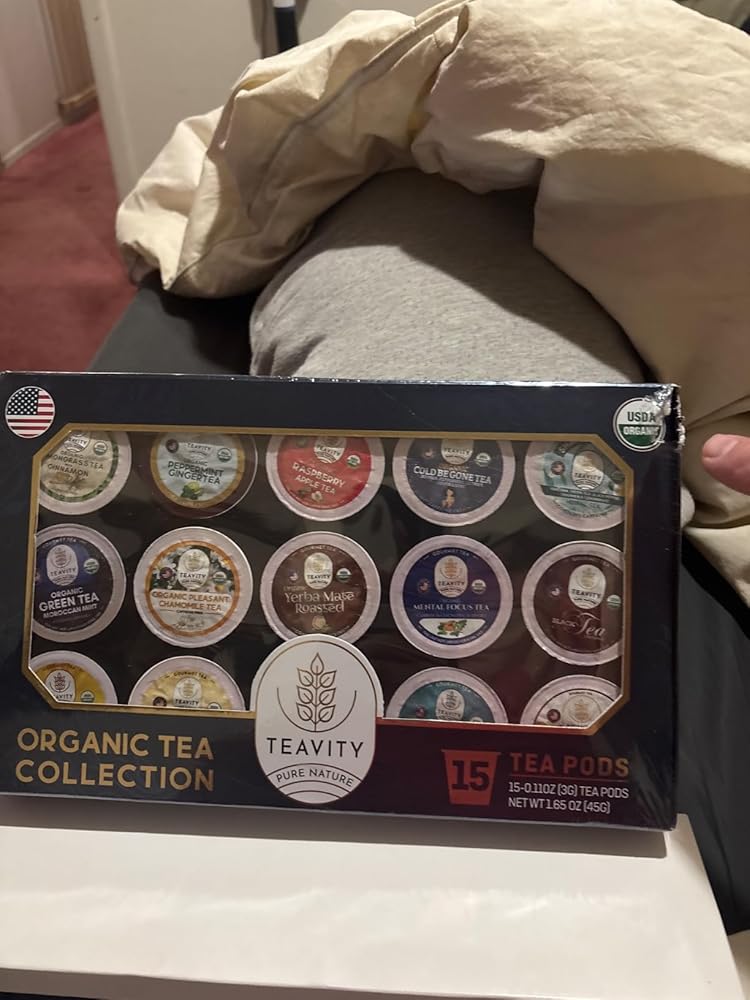 Organic Raspberry Apple Black Tea Pods for Keurig - Naturally Caffeinated Fruit Tea by Teavity (12 Tea Pods)