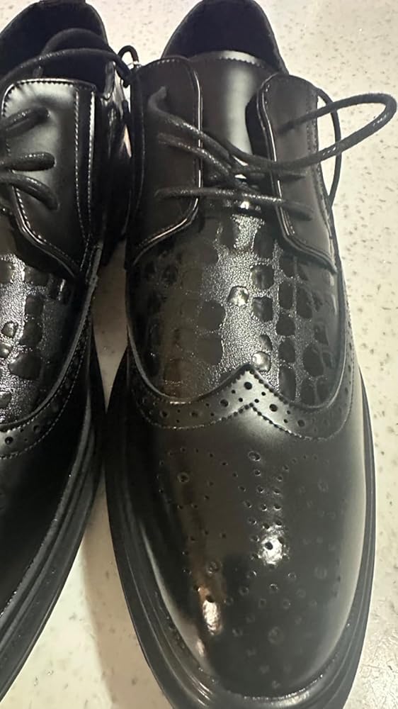 DADAWEN Men's Dress Shoes Classic Lace Up Wingtip Oxford Shoes Business Formal Shoes