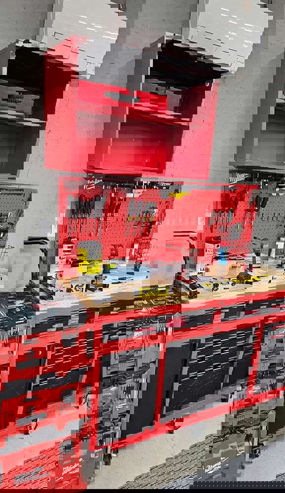 Fesbos Metal Storage Cabinet Black&amp;amp;Gray Wall Cabinets with Locking Door - Wall Mounted Storage Cabinet for Garage Warehouse Home Office - Assembly Required