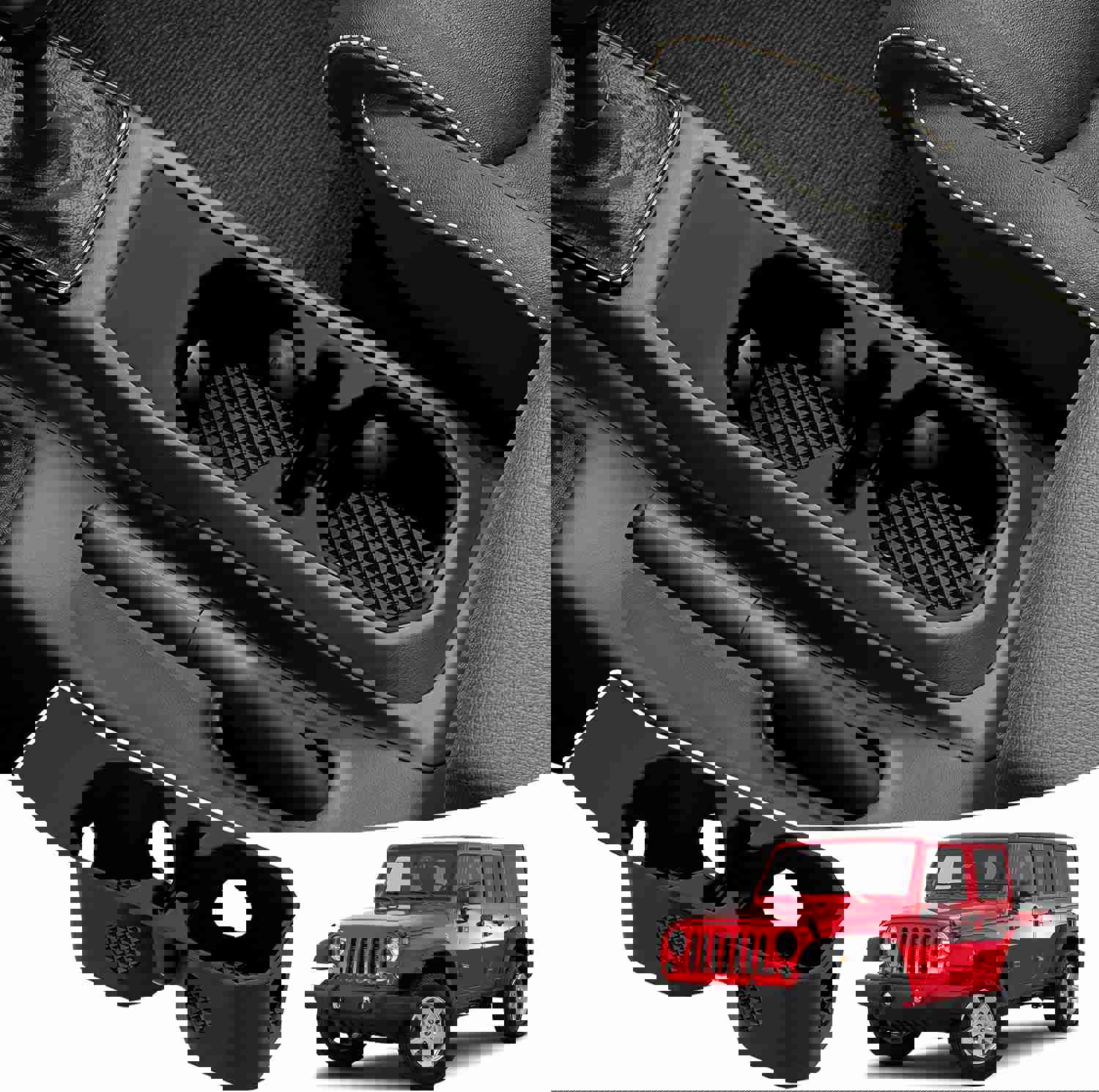 Utiiy Cup Holder Coaster Fit for 2018-2024 Jeep Wrangler JL JLU 4XE/Gladiator JT Accessories, Cup Holder Mat Pad Inserts Interior CupHolder Liner for 2024 Jeep Wrangler(for Wrangler&amp;amp;Gladiator)