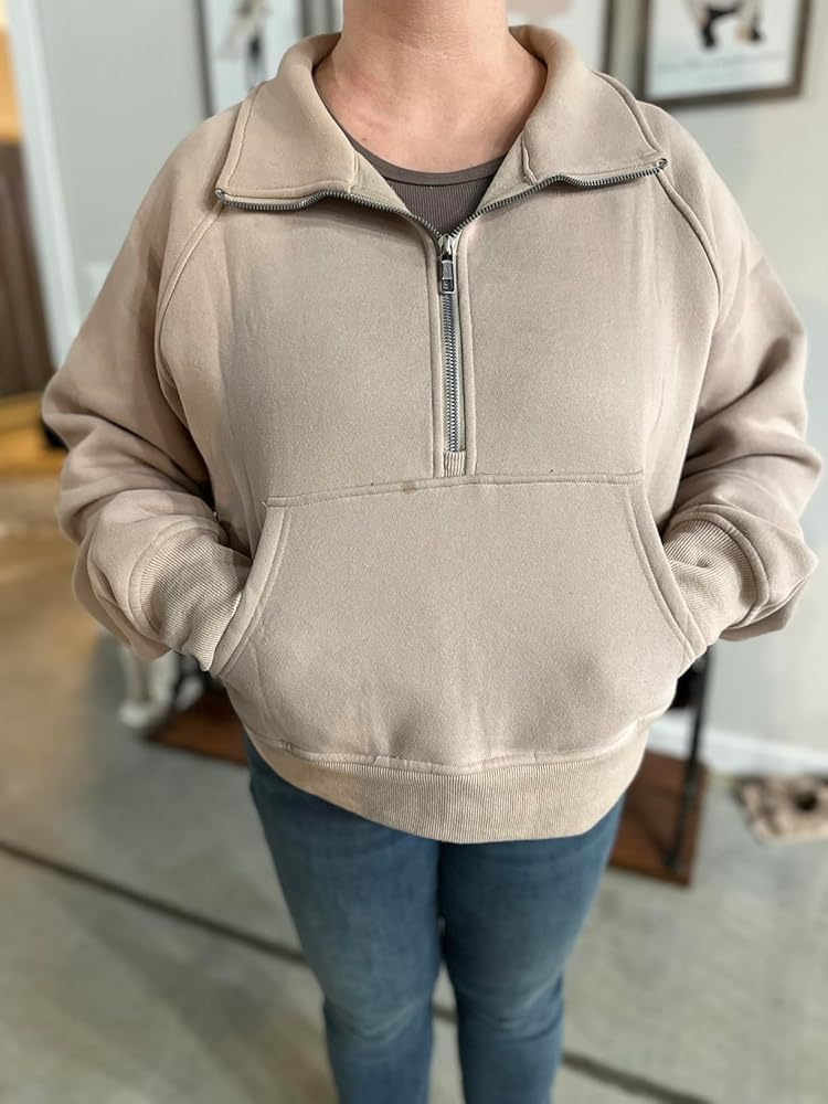 AUTOMET Womens Sweatshirts Half Zip Cropped Pullover Fleece Quarter Zipper Hoodies 2025 Fall Fashion Outfits Clothes