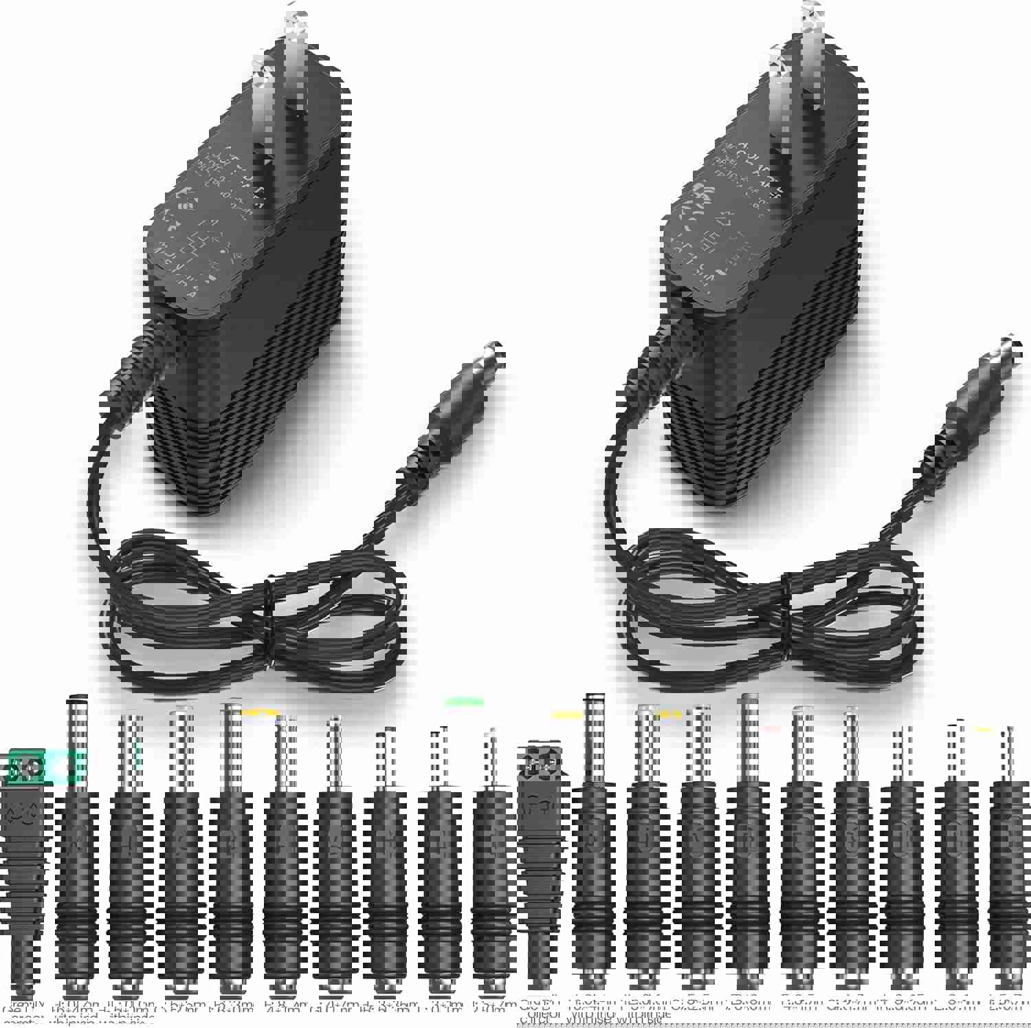 12V Power Supply AC Adapter 12 Volt Charger Universal Power Adapter for DC in 12V Power Cord with 10 Interchangeable Jacks for 1000mA 900mA 800mA 700mA 600mA 500mA 400mA 300mA 200mA 100mA Electronic