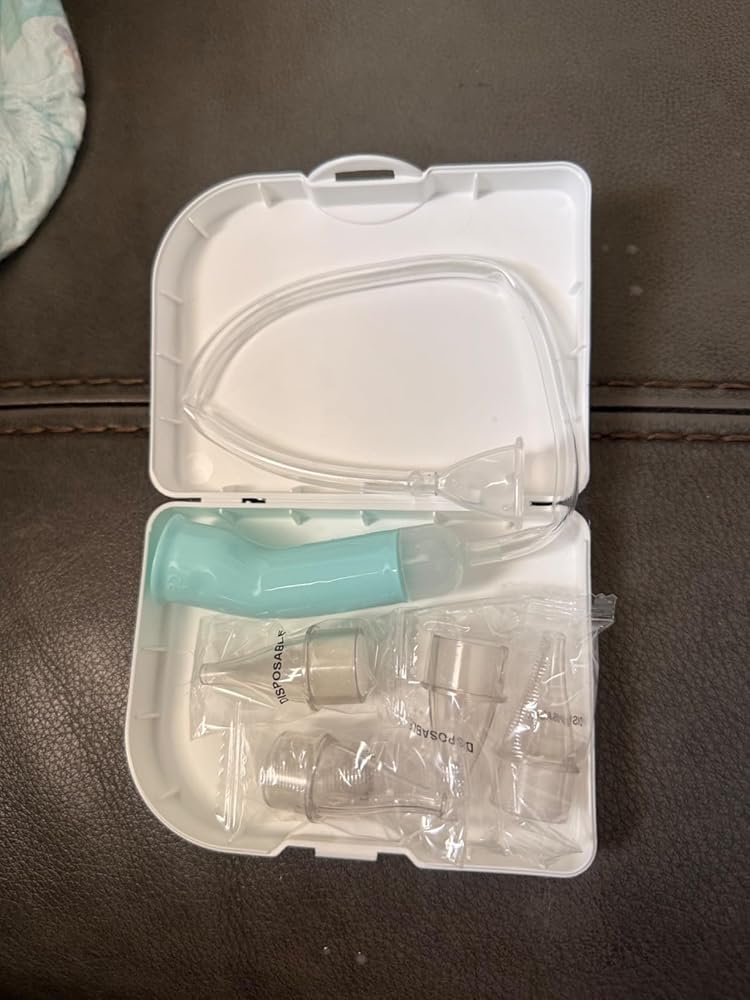 Nasal Aspirator for Baby and Syringes - Nasal Irrigator Bundle with 24 Disposable Tips and 4 Nasal Syringes for Babies | Manual Control &amp; Portable Design (Nasal Aspirator Set with Syringes)