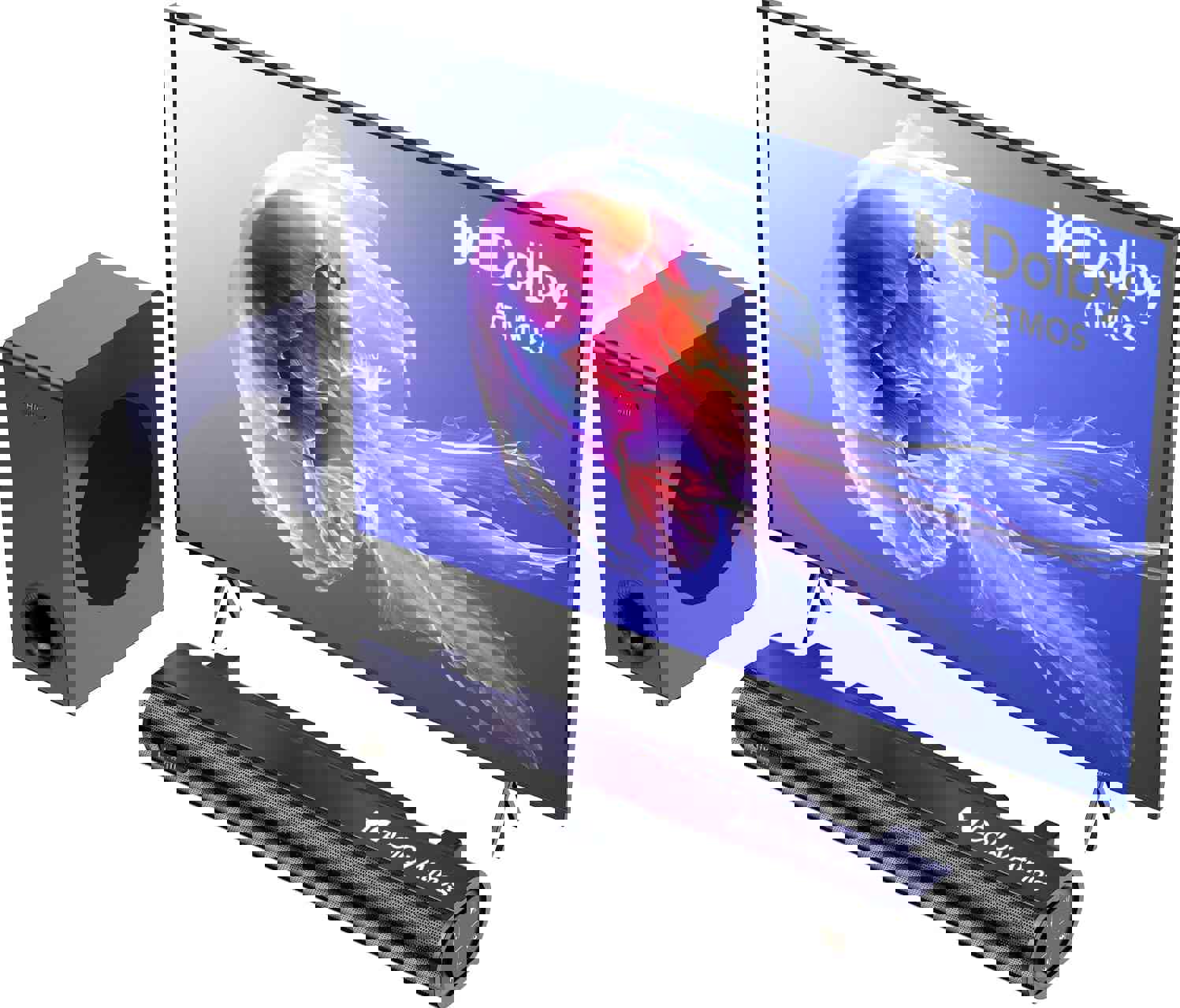 Hiwill Dolby Atmos Sound Bar for Smart TV, 200W Peak Power, Home Theater Soundbar for TV with Subwoofer, Adjustable Treble and Bass, Clear Dialogue, HDMI eARC/ARC/Opt/BT/AUX, HiElite A21