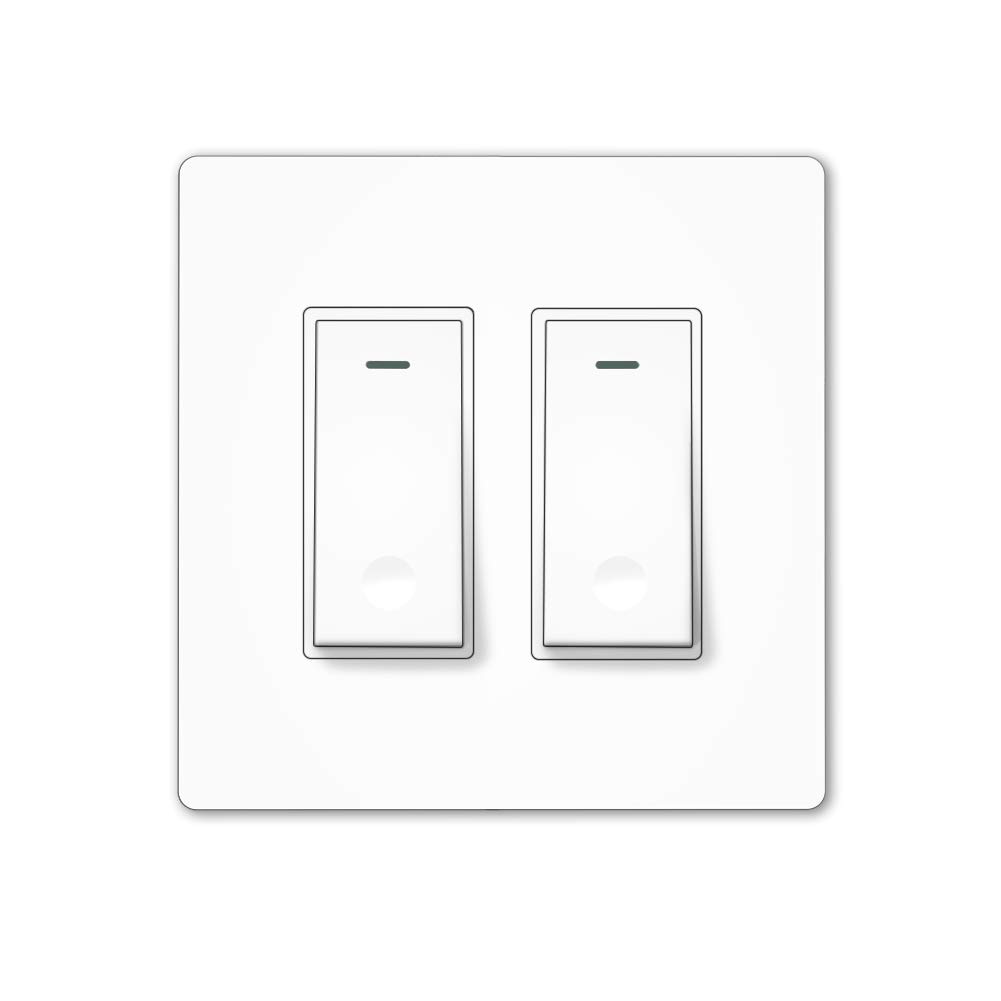 MOES WiFi Smart Light Switch, 2 Gang No Screw Panel Smart Life/Tuya App Wireless Remote Control Wall Switch Timer for Lights, Compatible with Alexa, Google Home, Neutral Wire Required, No Hub Required