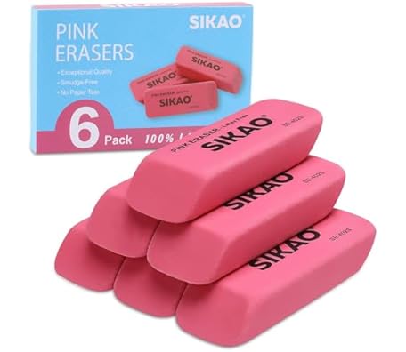 Amazon.com : Blue Summit Supplies Pink Erasers, Bulk Erasers for Art, School, and Office Use, Classroom Set, 36 Pack : Office Products