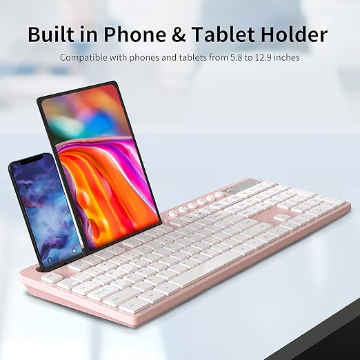 Recommendation for a stylish pink keyboard that can hold your phone
