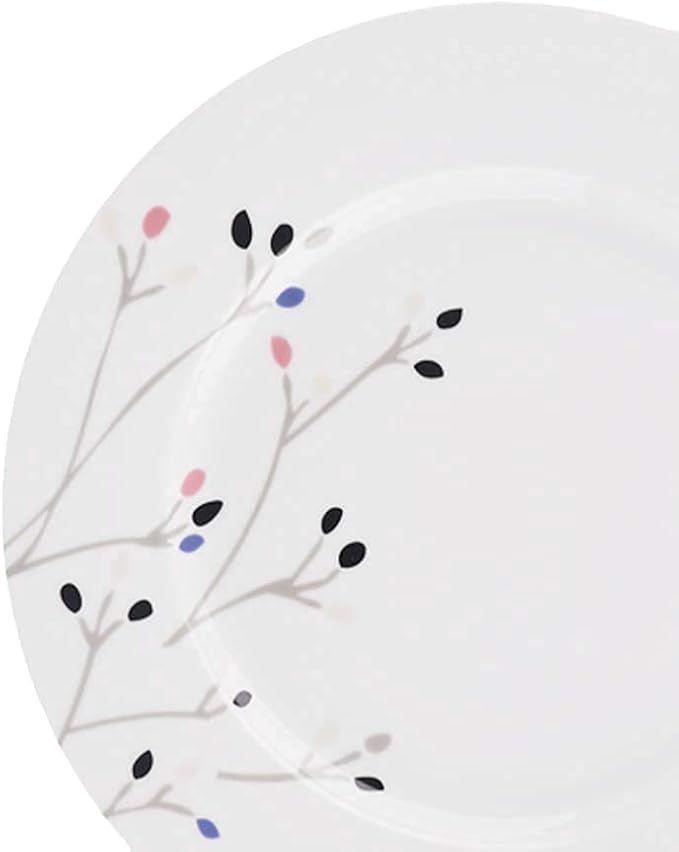 Amazon Basics 18-Piece Kitchen Dinnerware Set, Plates, Dishes, Bowls, Service for 6, Branches