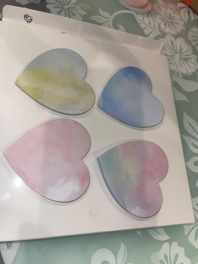 Teling 24 Pcs Heart Shaped Sticky Notes Pad - Cute but with Adhesive Issues