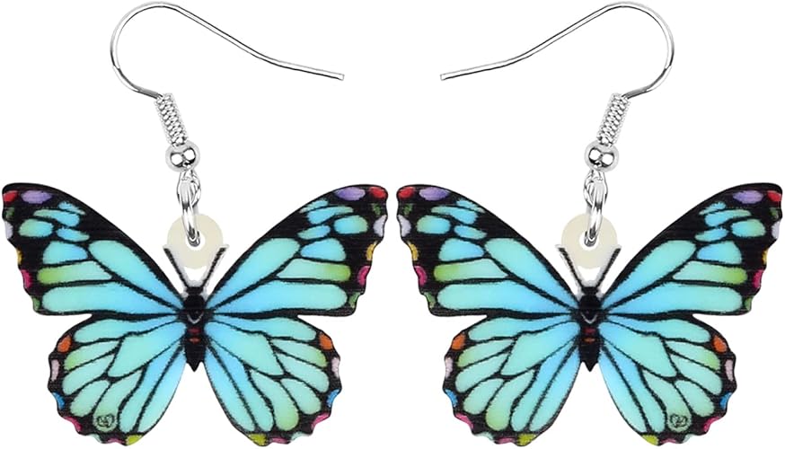 Bonsny Drop Dangle Floral Butterfly Earrings Fashion Insect Jewelry For Women Gift (Sky): Clothing, Shoes & Jewelry